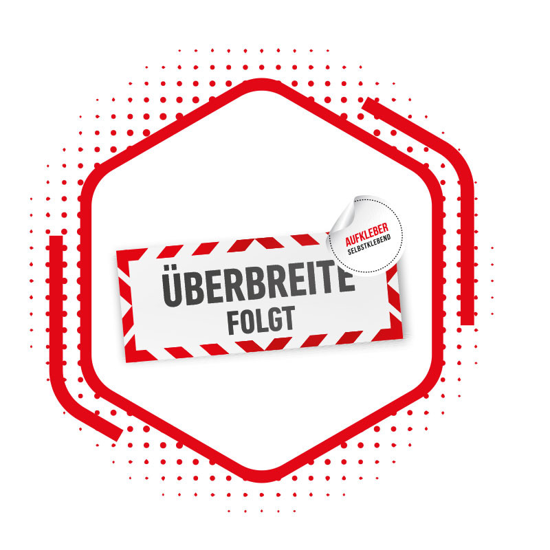 Reflex-Aufkleber "Überbreite folgt"